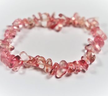 Strawberry Quartz Chips Bracelet Stretchy