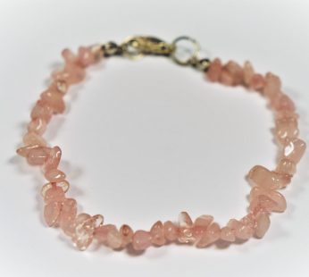 Rose Quartz Ankle Chips Bracelet Stretchy